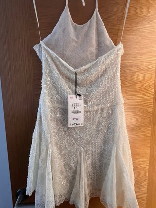 Vestido corto blanco Zara talla única
