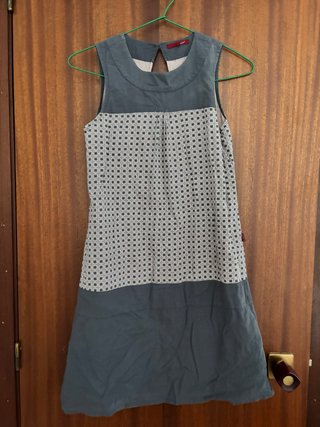 Vestido sin mangas Laga gris y rosa claro