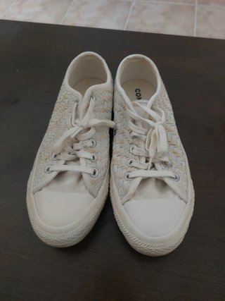 Zapatillas CONVERSE ALL STAR blancas trezadas T:39