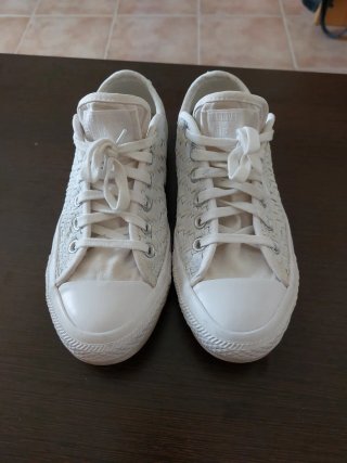 Zapatillas CONVERSE ALL STAR blancas trezadas T:39