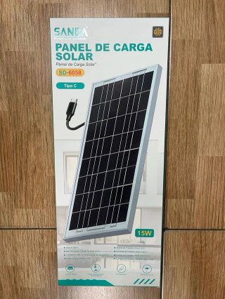 Panel solar 15W USB-C portátil, nuevo