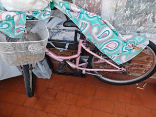 Bicicleta Urbana Rosa con Cesta