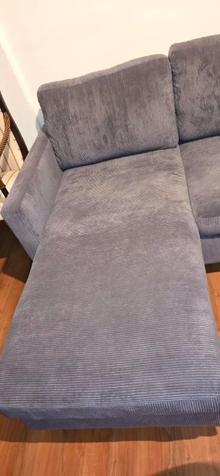 Sofá Chaise Longue Gris de Pana