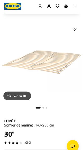 LURÖY Somier Láminas IKEA 140x200cm