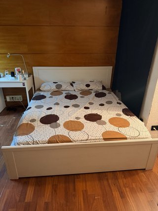 Cama King Size Madera Blanca