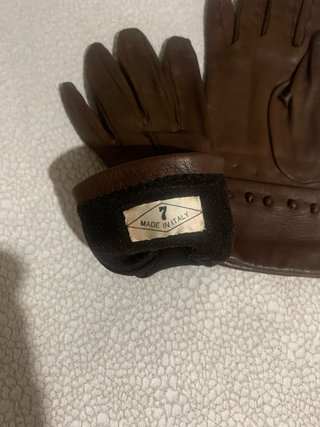 Guanti donna in pelle marrone