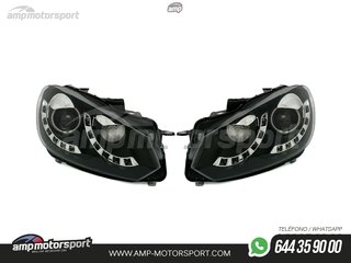 FAROS DELANTEROS OJOS DE ANGEL + LUZ DIURNA PARA VOLKSWAGEN GOLF MK6