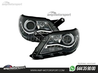 FAROS DELANTEROS LUZ DIURNA / OJOS DE ANGEL CCFL PARA VOLKSWAGEN TIGUAN