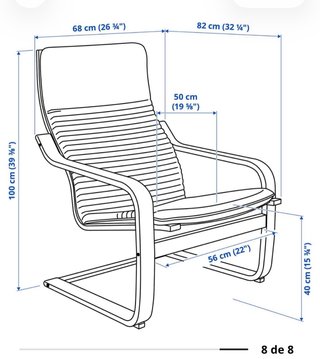 Sillón reclinable Ikea rojo con reposapiés