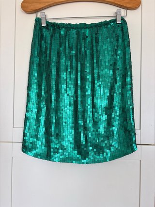 Falda midi lentejuelas verde de asos