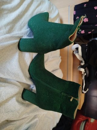 Botines verdes brillantes talla 38