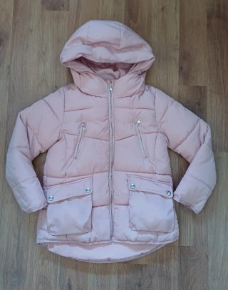 Abrigo acolchado niña rosa, talla 8.