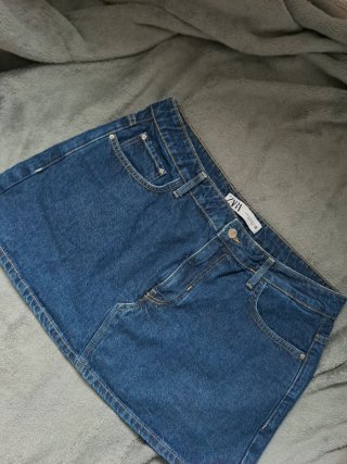 Falda vaquera Zara azul talla XL