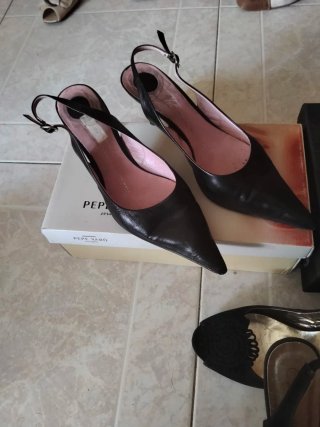 Zapatos de salón destalonados Pepe Varó negros 38