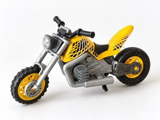 Moto de juguete amarilla