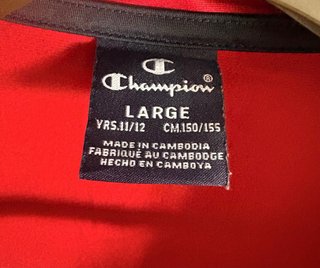 Champion Red Track Jacket with Logo Tape