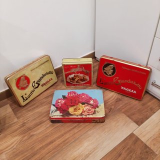 Set 4 Scatole di latta pubblicitarie vintage