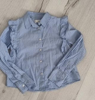 Camisa de rayas con volantes Mango