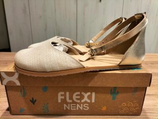 Esparteñas barefoot Flexi Doradas y Beige