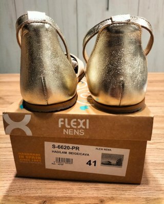 Esparteñas barefoot Flexi Doradas y Beige
