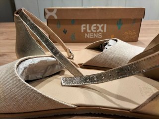 Esparteñas barefoot Flexi Doradas y Beige