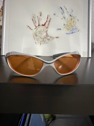 Gafas de sol moda naranja y plata