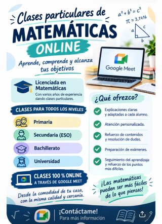 Profesora particular de Matemáticas Online