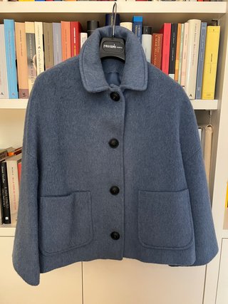 Giacca donna lana pettinata blu avio tg.