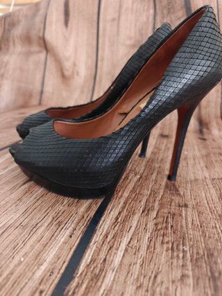 Zapatos Zara Tacón Alto Plataforma Talla 39 peep t
