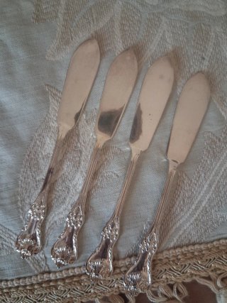 4 Coltellini da Burro Silver Plated