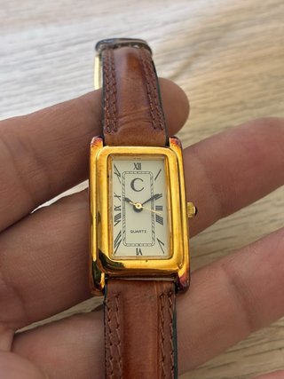 Reloj Swiss Design Dorado Correa Marrón
