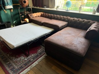Sofá Chesterfield Chaise Longue Marrón