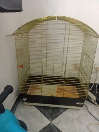 Jaula para loro IMAC dorada y negra