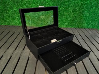 SONGMICS Caja Relojes 12 Compartimentos JWB012B03
