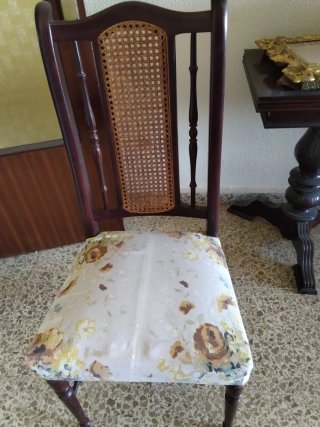 Set de 6 Sillas Vintage de Madera y Ratán ( oferta