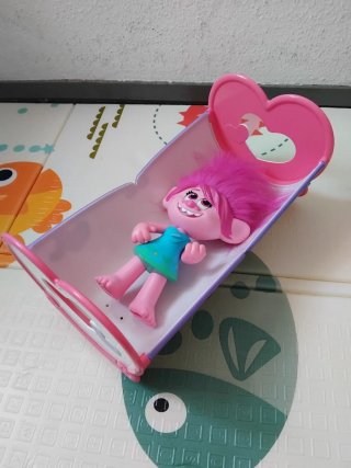 Cuna y Juguete Muñeca Rosa