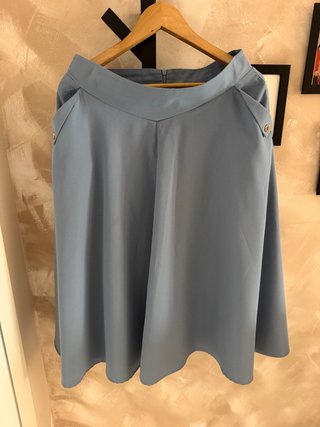 Falda midi azul