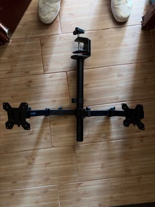 Soporte Doble Monitor Negro