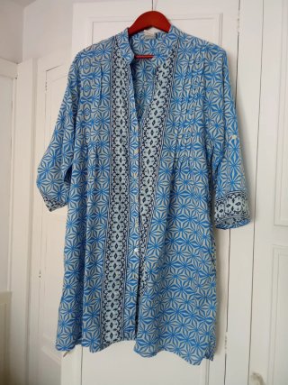 Vestido Túnica Estampado Azul