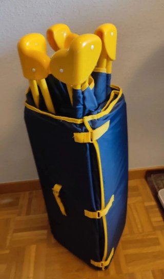 Cuna PRENATAL Plegable Azul y Amarilla