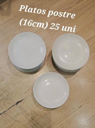 Set de 25 Platos de Postre 16cm
