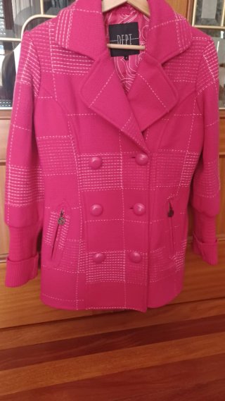 Chaquetón cuadros rosa