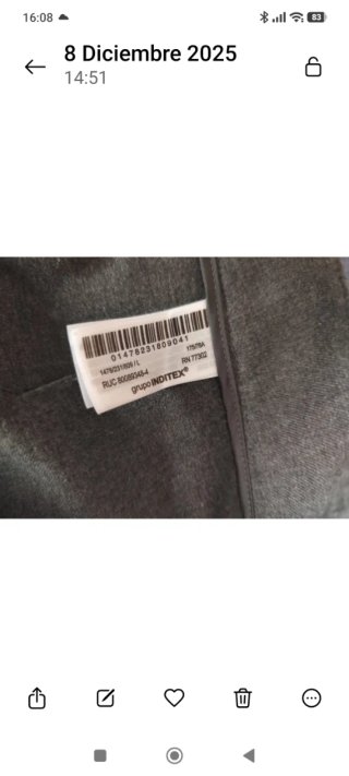 Zara Pantalón Gris Corte Recto