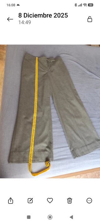 Zara Pantalón Gris Corte Recto