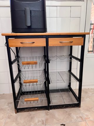 Mesa Auxiliar de Cocina con Almacenaje