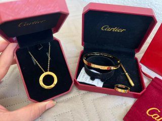 Pack Pulsera+Anillo+Collar Acero Inox Cartier