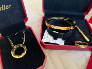 Pack Pulsera+Anillo+Collar Acero Inox Cartier