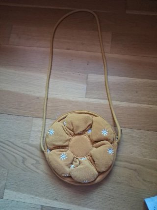 Bolso flor niña amarillo mostaza