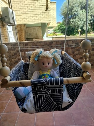 Columpio Infantil de Madera y Tela
