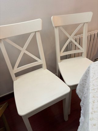 2 Sillas Comedor Madera Blancas (también por unida